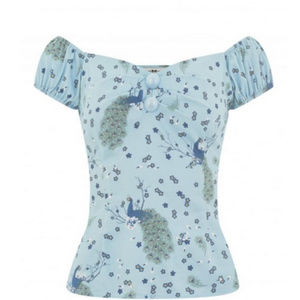 Collectif Dolores Peacock Pinup TOP Size US 12